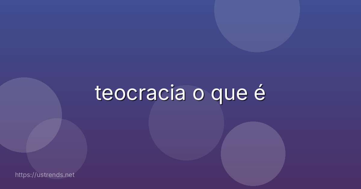 teocracia o que é
