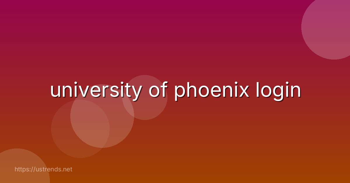 university of phoenix login