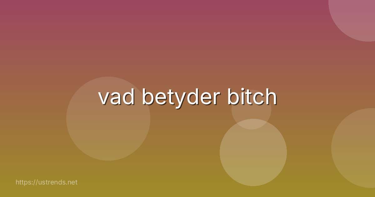 vad betyder bitch