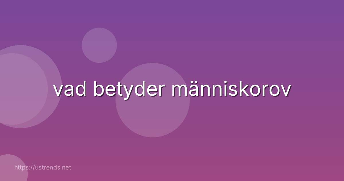 vad betyder människorov