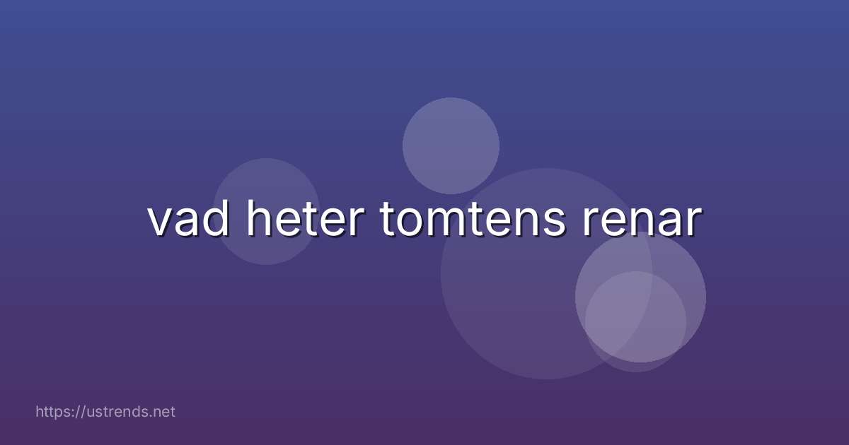 vad heter tomtens renar