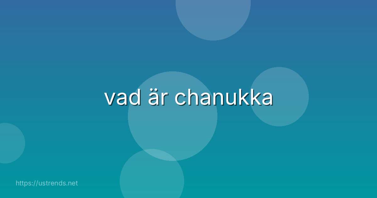 vad är chanukka