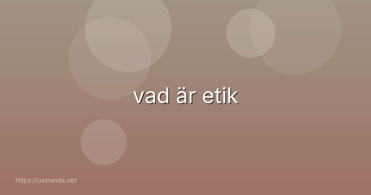 vad är etik