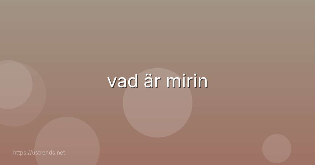 vad är mirin