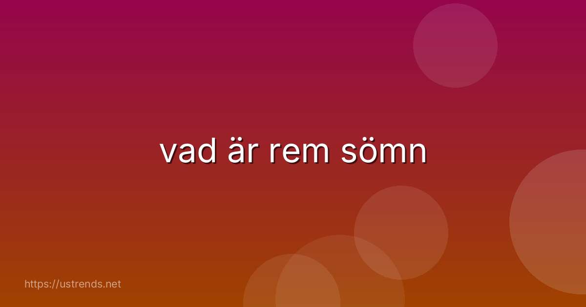 vad är rem sömn