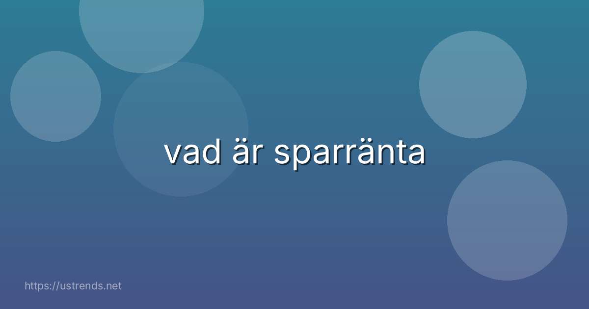 vad är sparränta