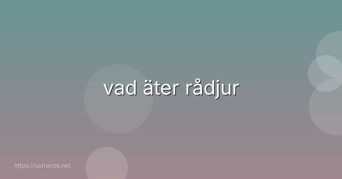 vad äter rådjur