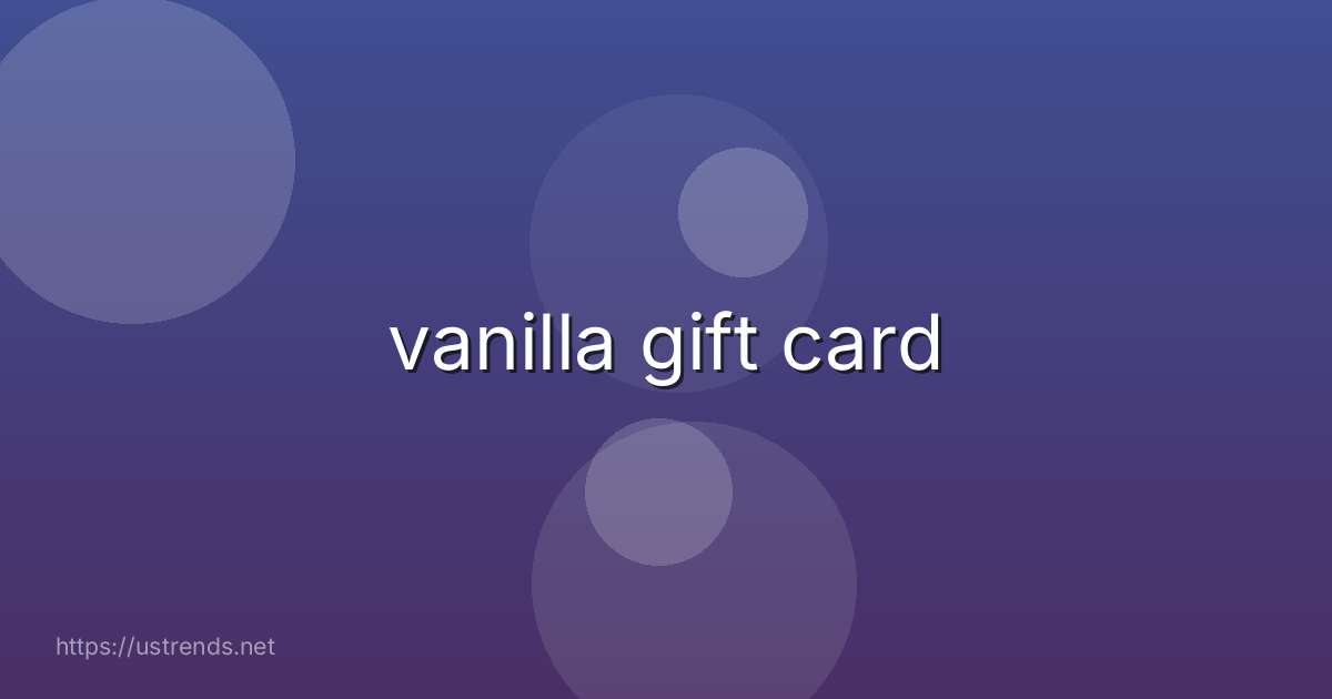 vanilla gift card
