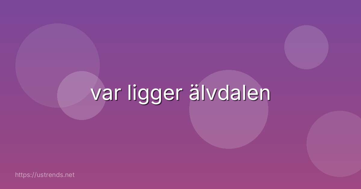 var ligger älvdalen