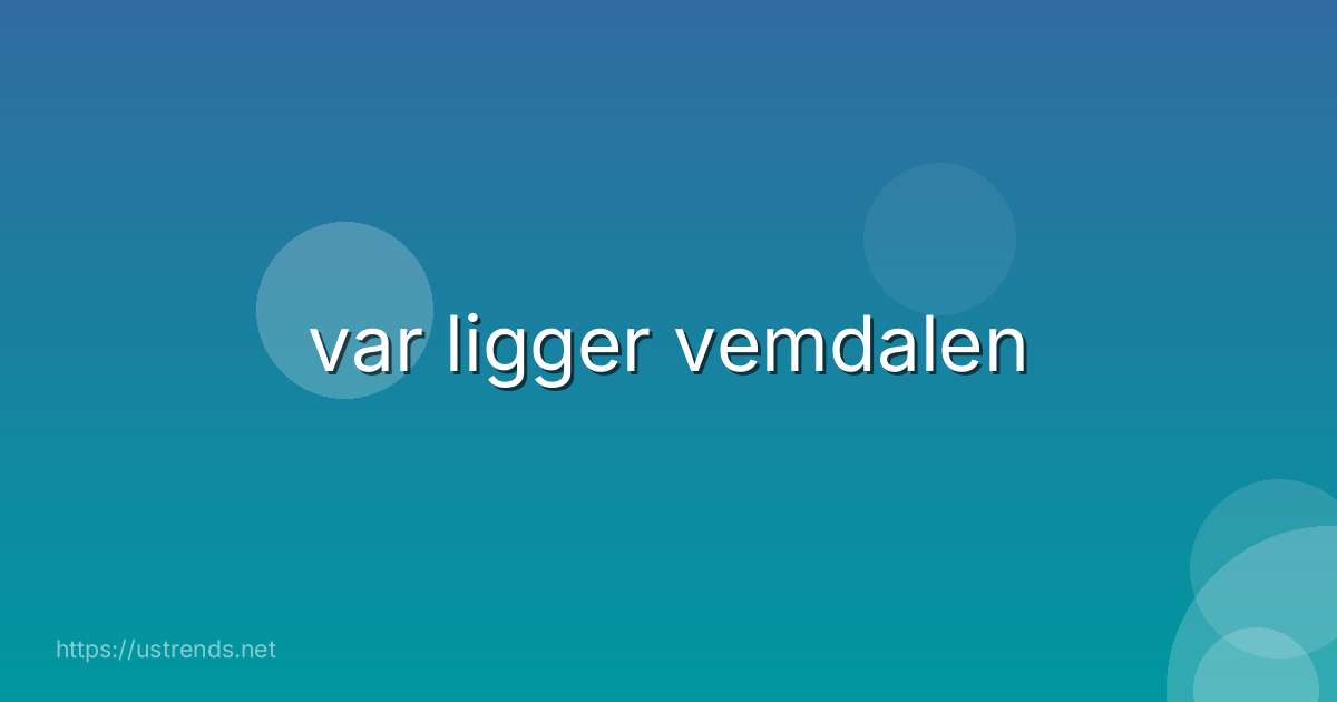 var ligger vemdalen