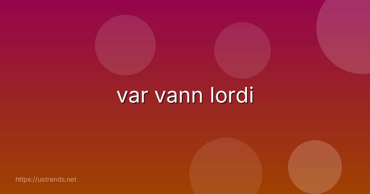 var vann lordi
