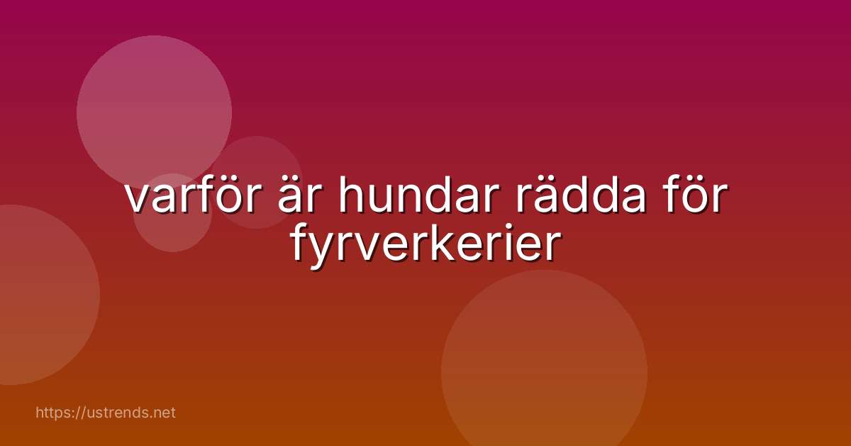 varför är hundar rädda för fyrverkerier