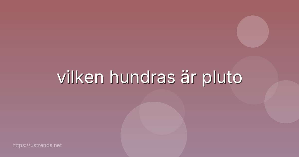 vilken hundras är pluto