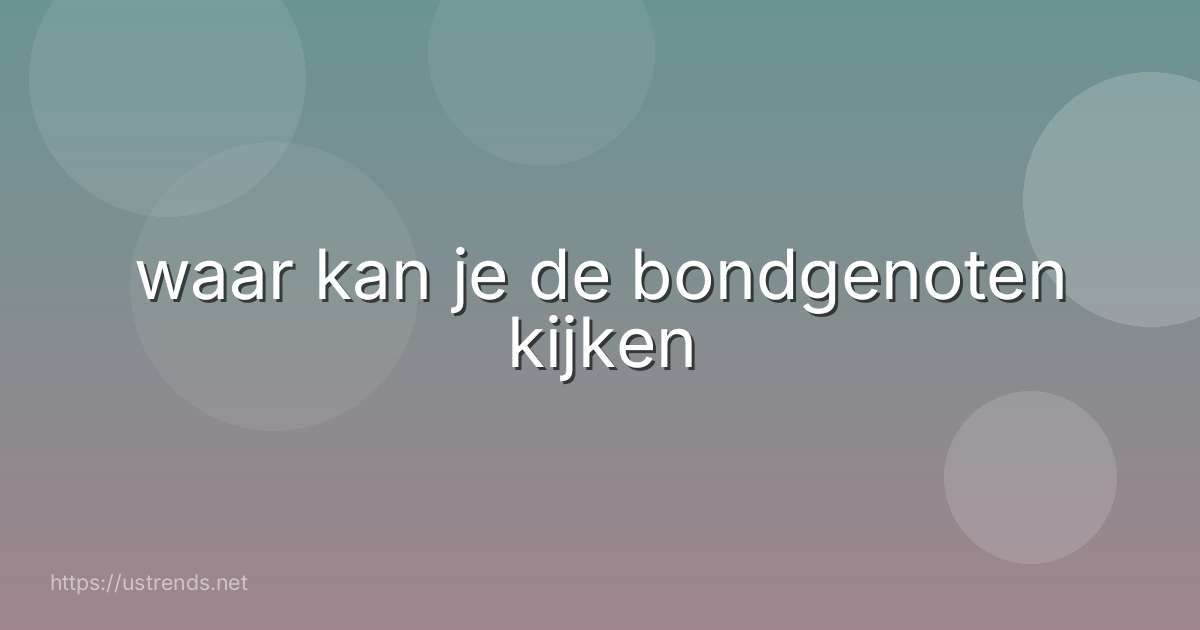 waar kan je de bondgenoten kijken