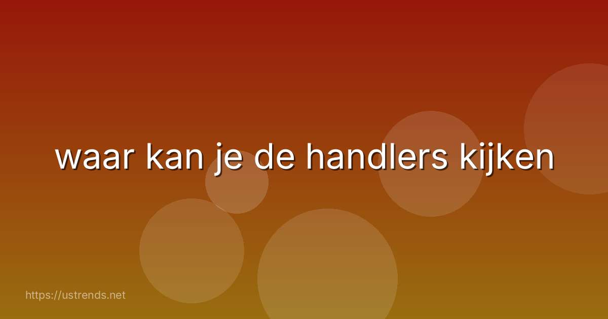 waar kan je de handlers kijken