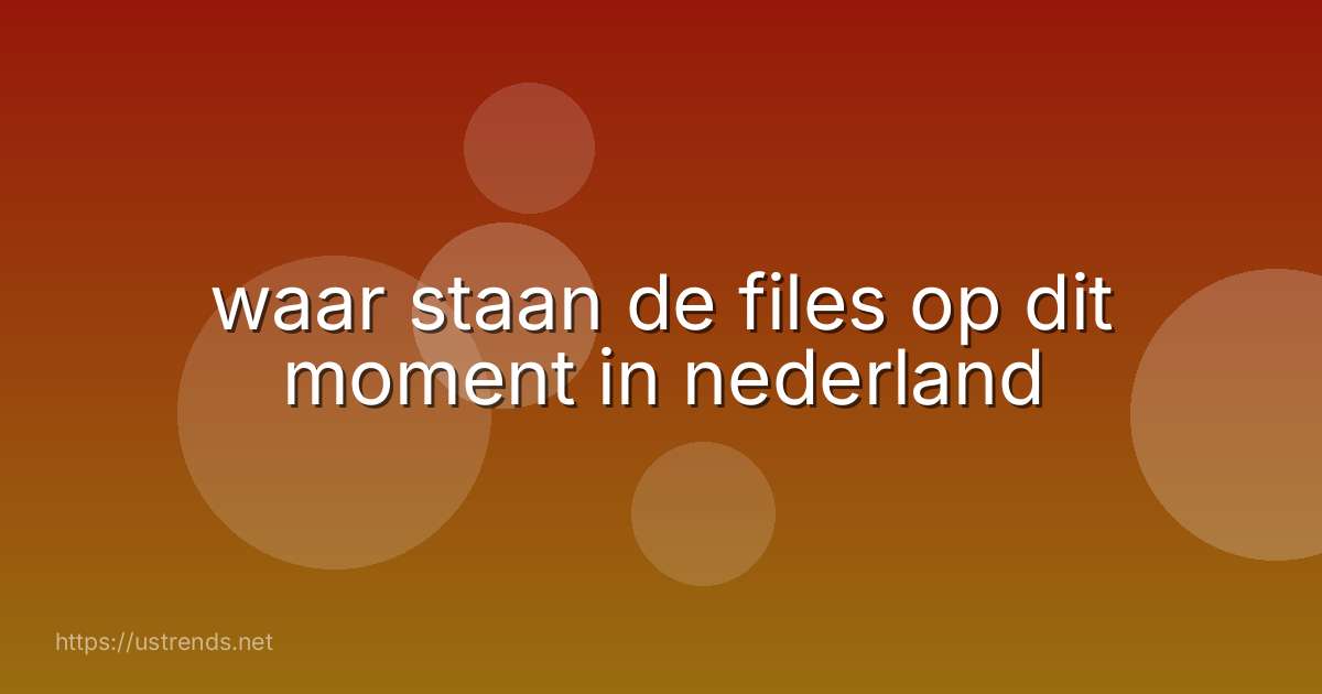 waar staan de files op dit moment in nederland