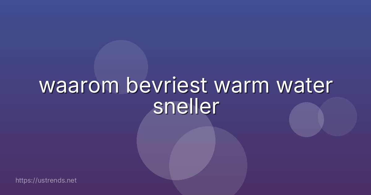 waarom bevriest warm water sneller