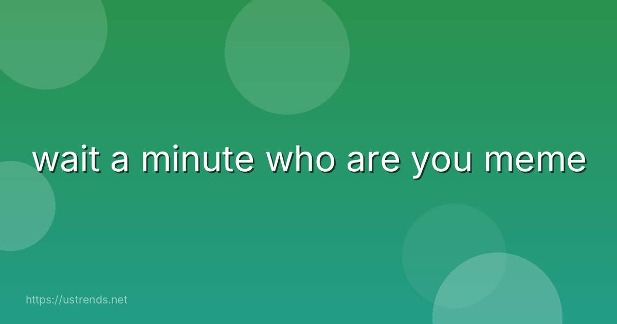 wait a minute who are you meme