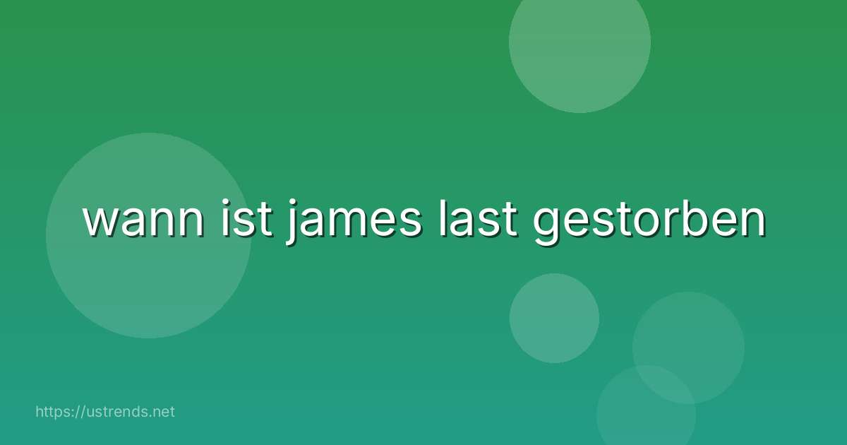 wann ist james last gestorben