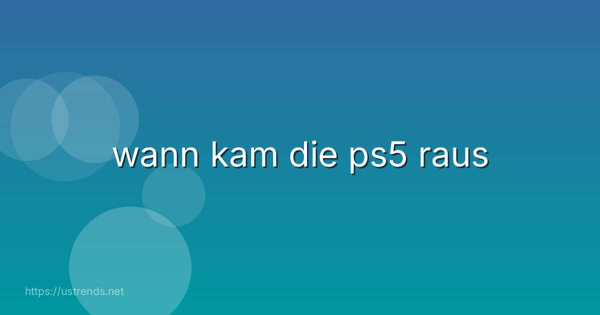 wann kam die ps5 raus