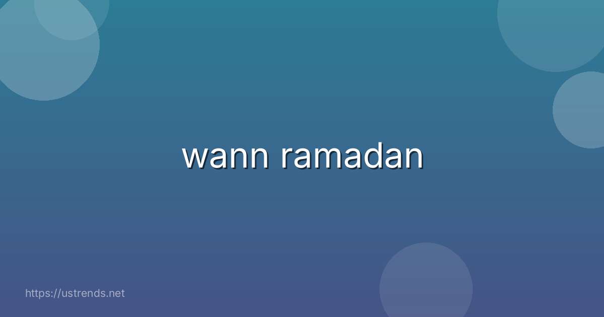 wann ramadan