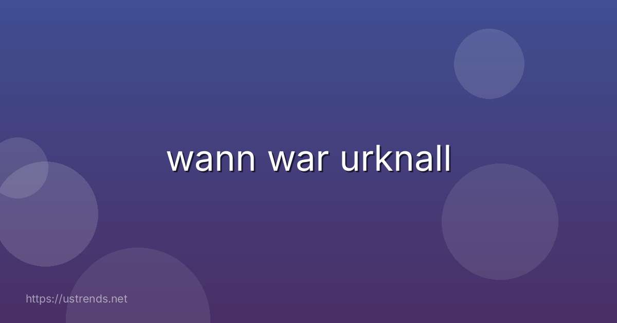wann war urknall