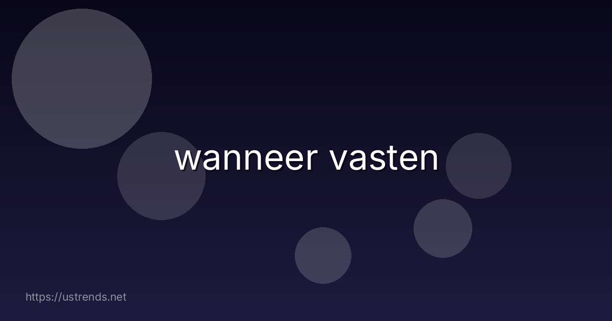 wanneer vasten