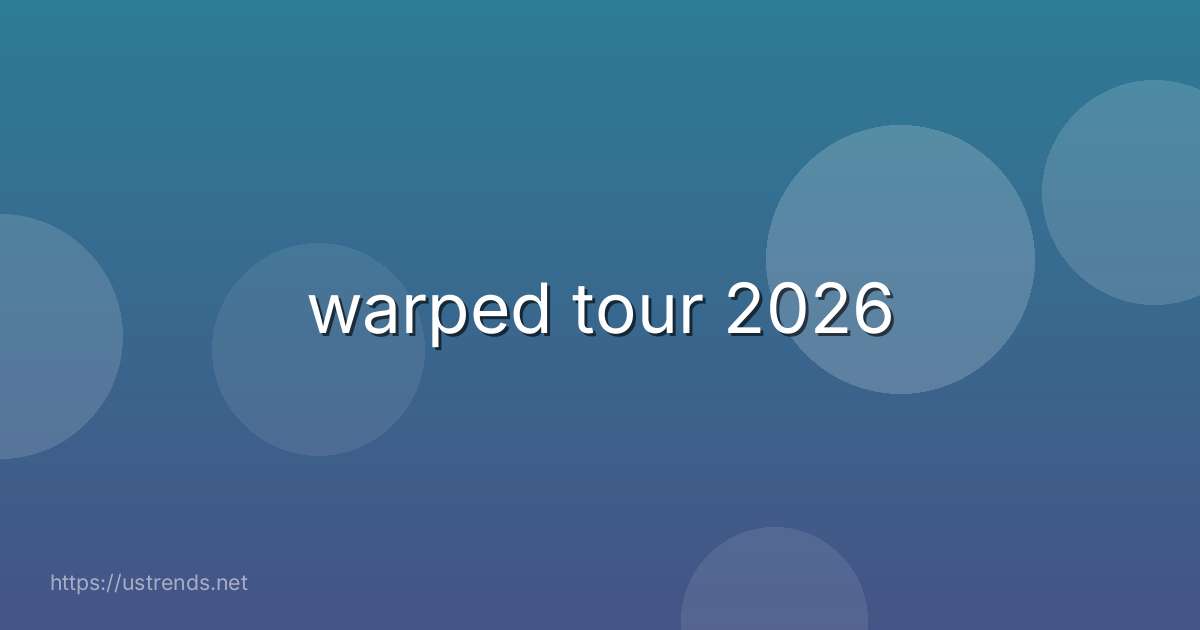 warped tour 2026
