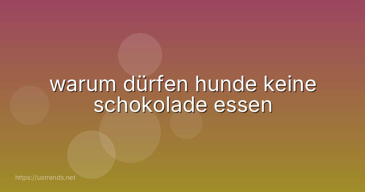 warum dürfen hunde keine schokolade essen