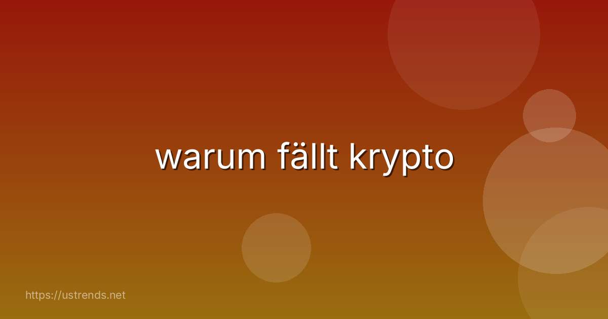 warum fällt krypto