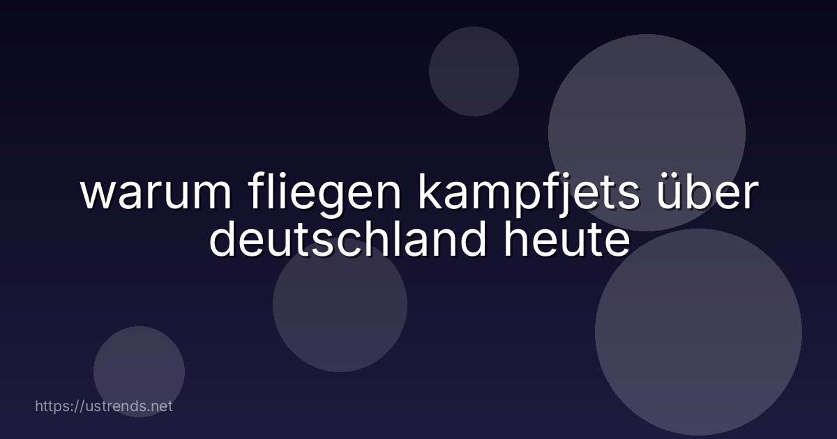warum fliegen kampfjets über deutschland heute