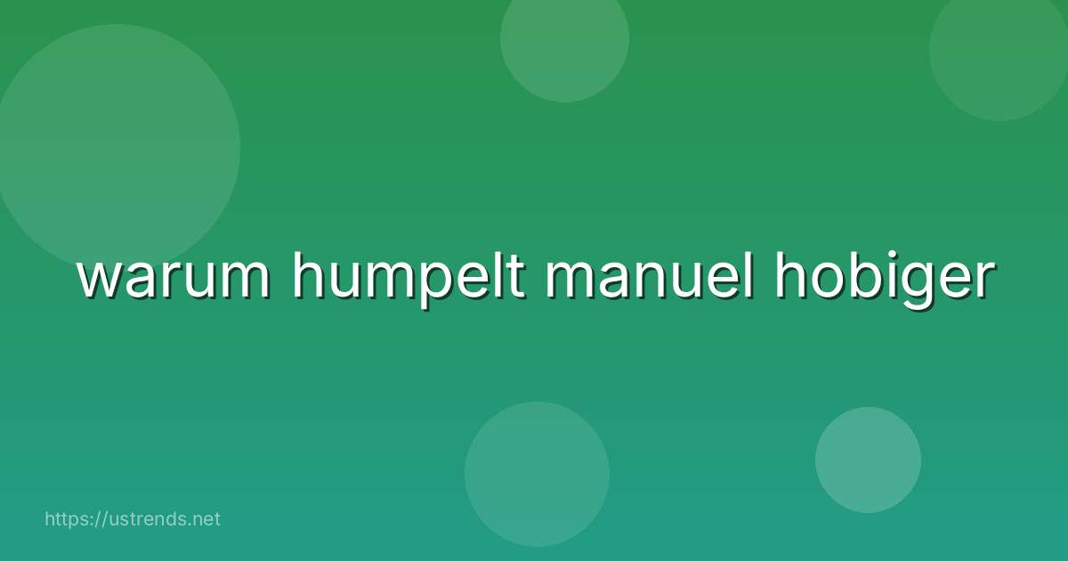 warum humpelt manuel hobiger