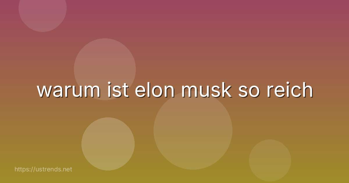 warum ist elon musk so reich