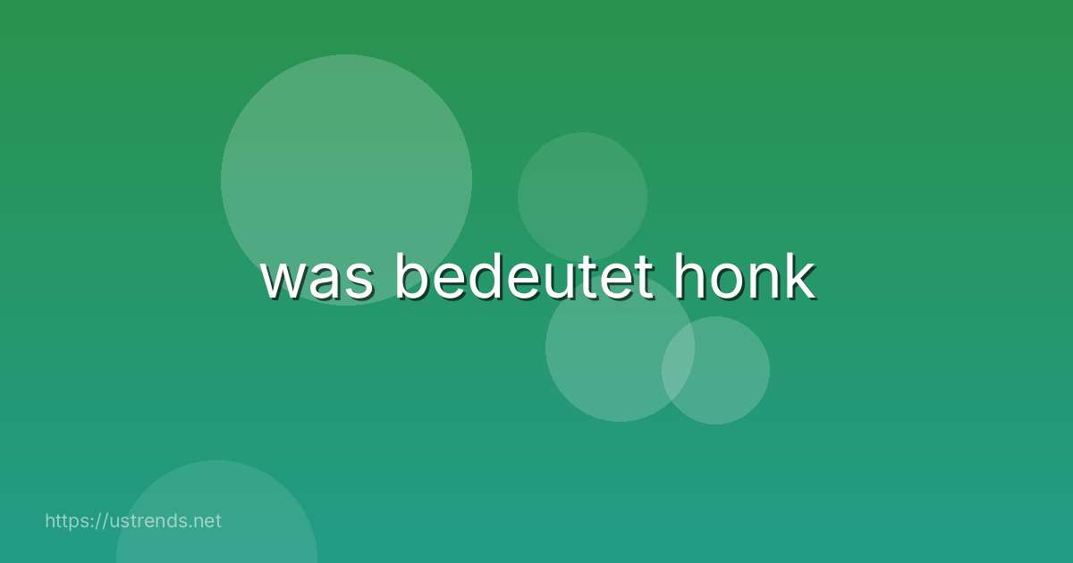 was bedeutet honk