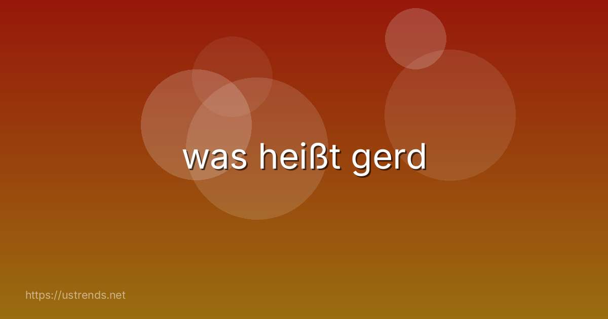was heißt gerd