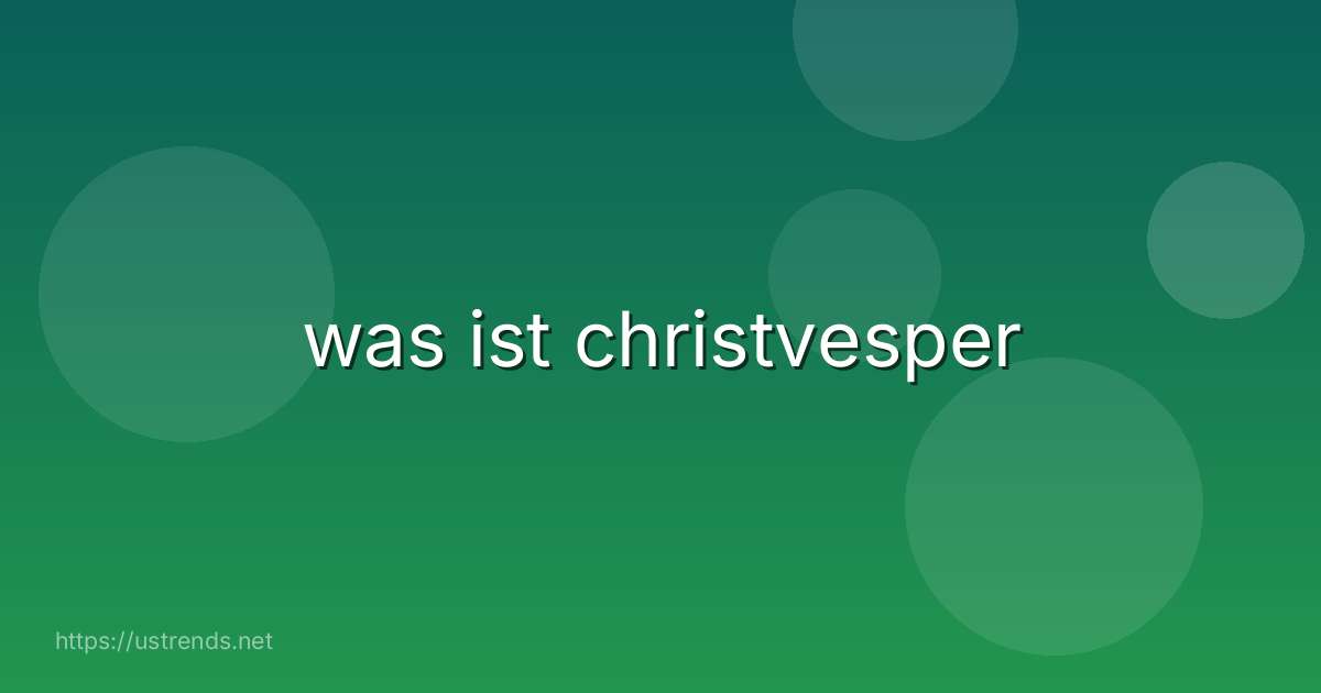 was ist christvesper