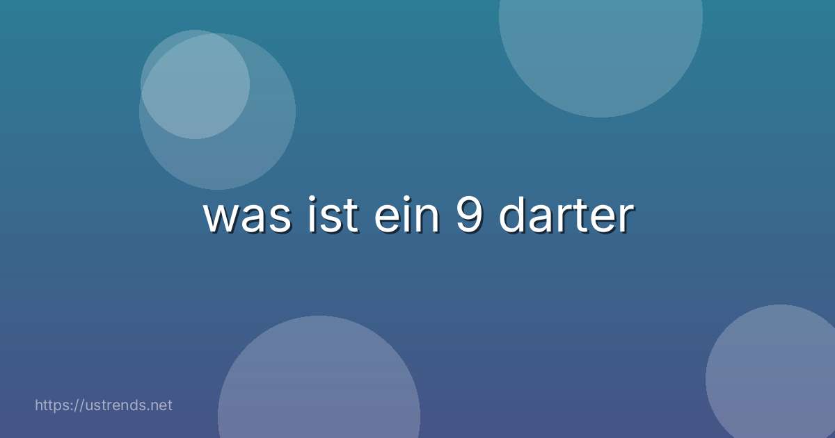 was ist ein 9 darter