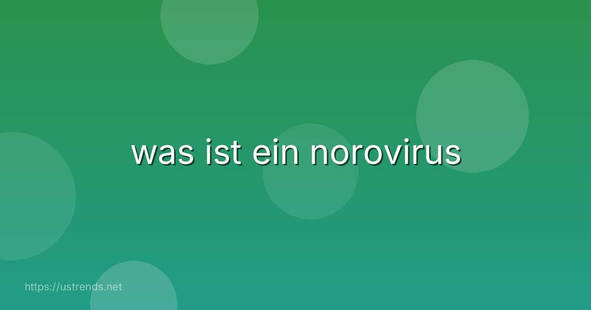 was ist ein norovirus