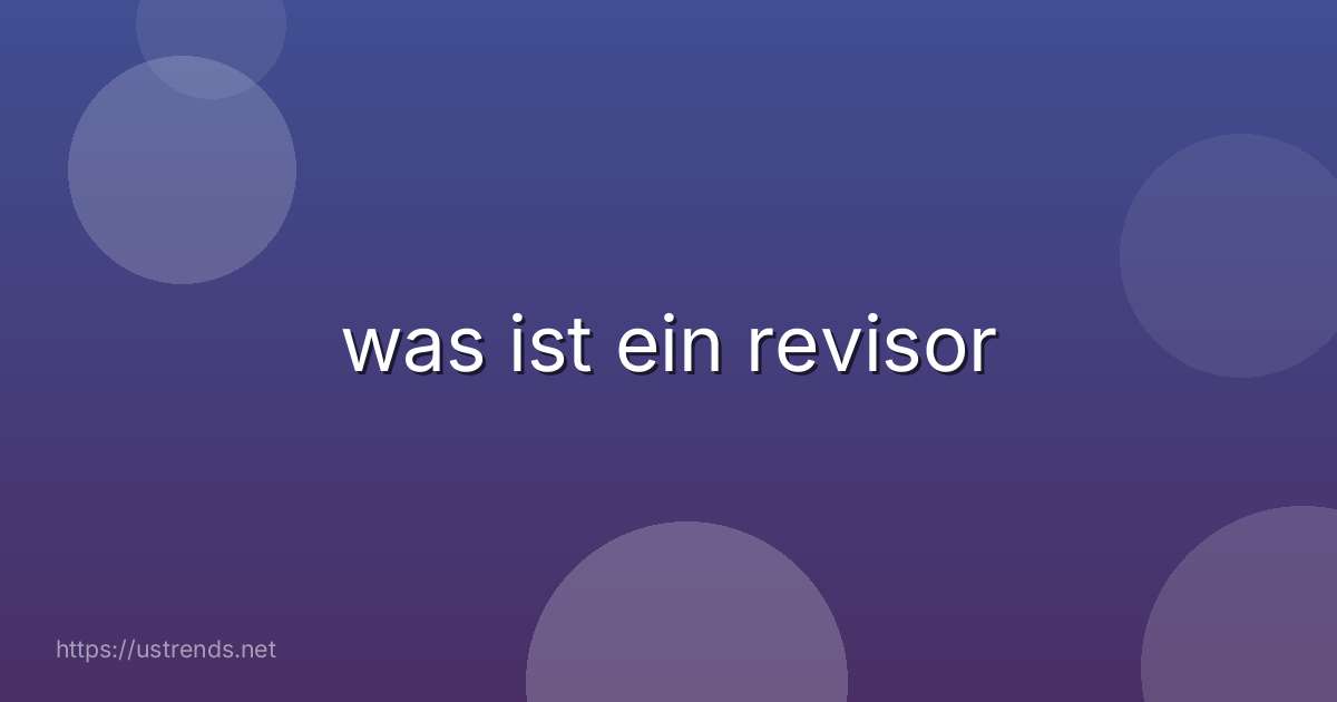 was ist ein revisor
