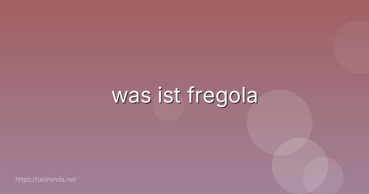 was ist fregola