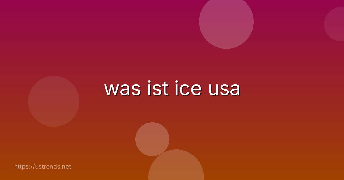 was ist ice usa