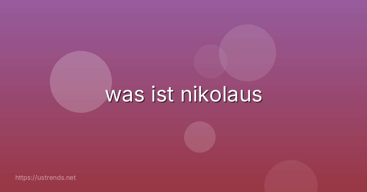 was ist nikolaus