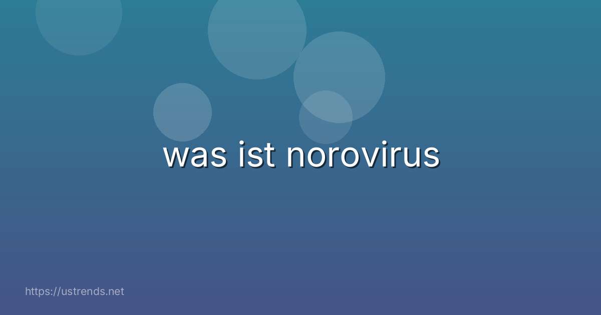 was ist norovirus
