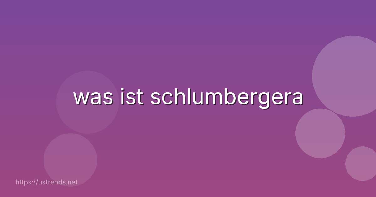 was ist schlumbergera