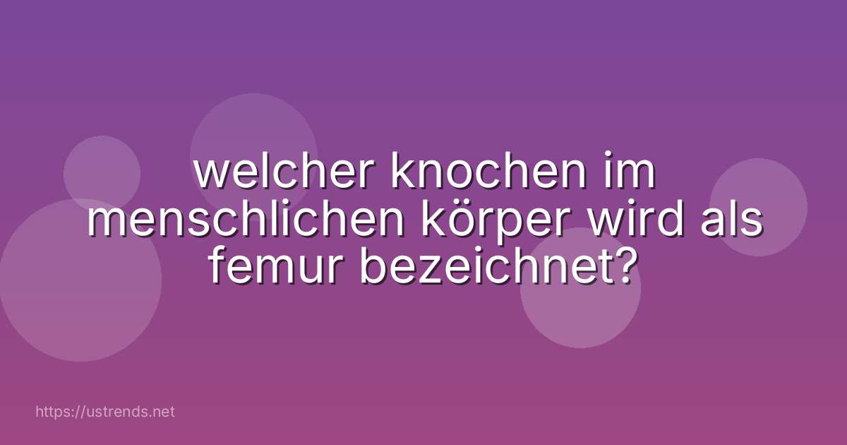 welcher knochen im menschlichen körper wird als femur bezeichnet?