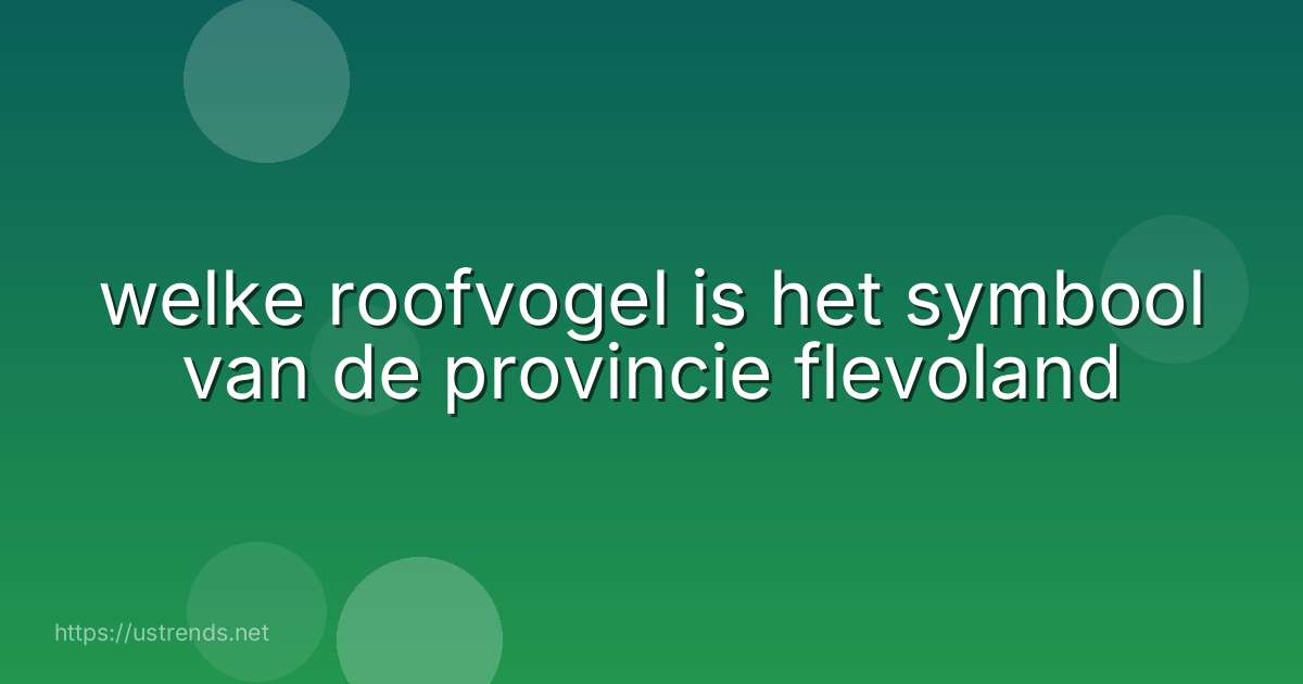 welke roofvogel is het symbool van de provincie flevoland