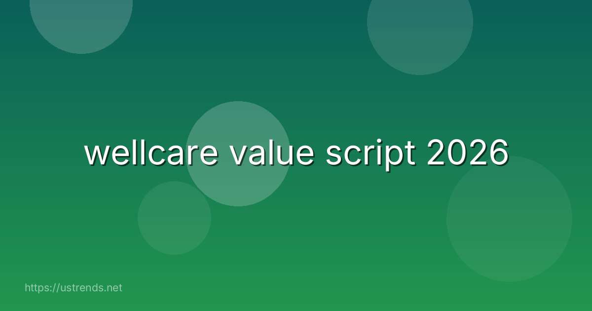 wellcare value script 2026