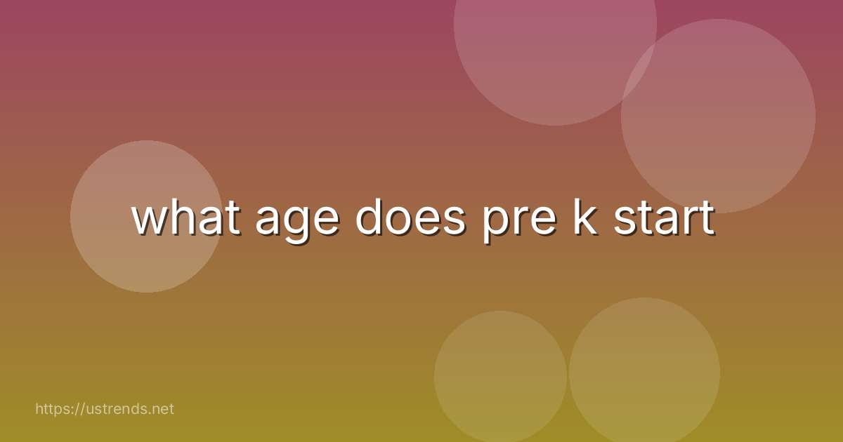 what age does pre k start