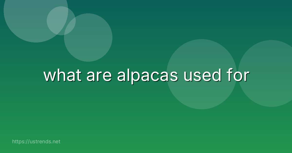 what are alpacas used for