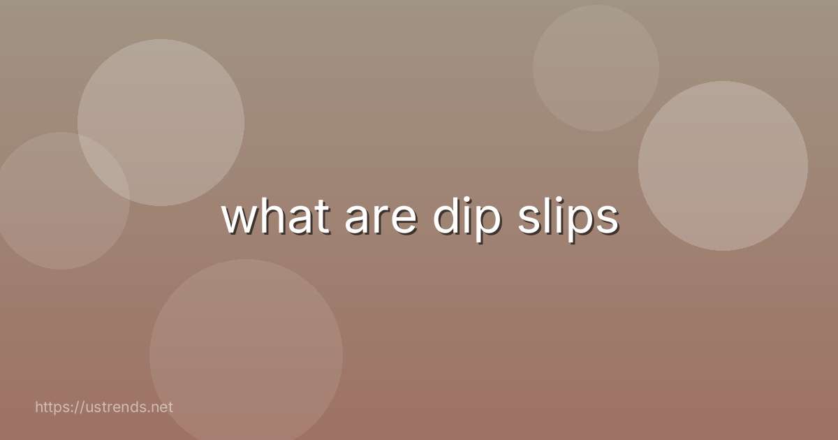what are dip slips